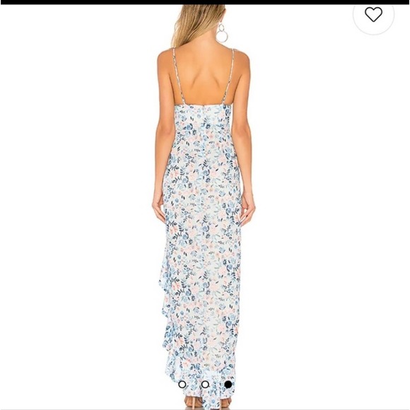 LOVERS + FRIENDS x REVOLVE AHAMANI ASYMMETRICAL GOWN IN BLUE MEADOW FLORAL XSMAL - Picture 4 of 16